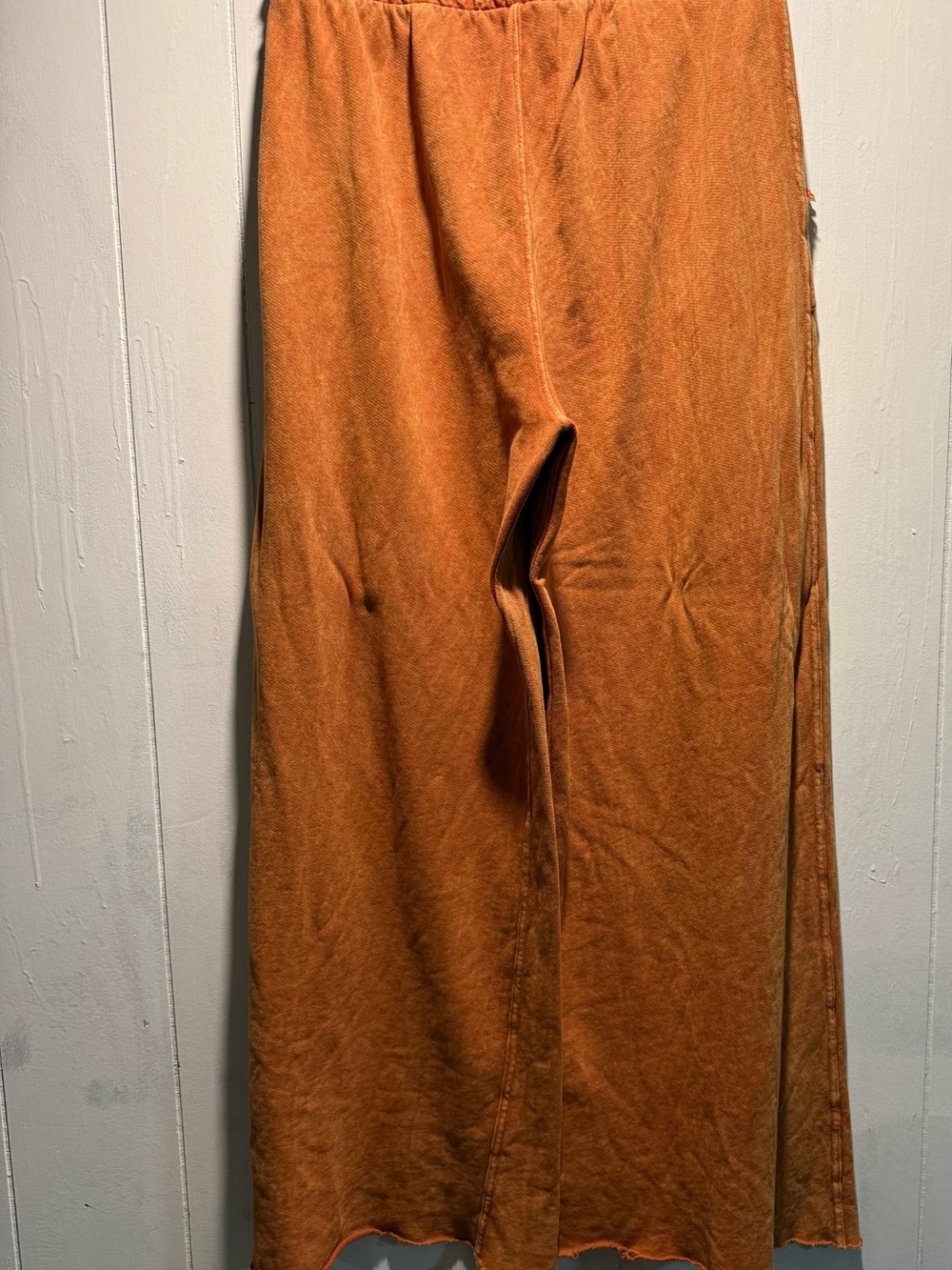 Relaxing Robin Wide-Leg Drawstring Pants - Rust Orange - Picture 5 of 6
